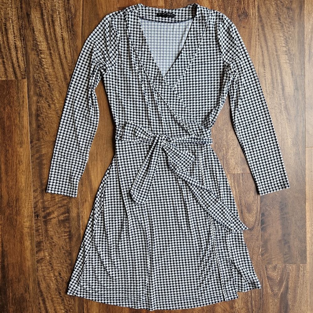 Banana Republic Wrap Dress Elephant Gingham Print Size Medium